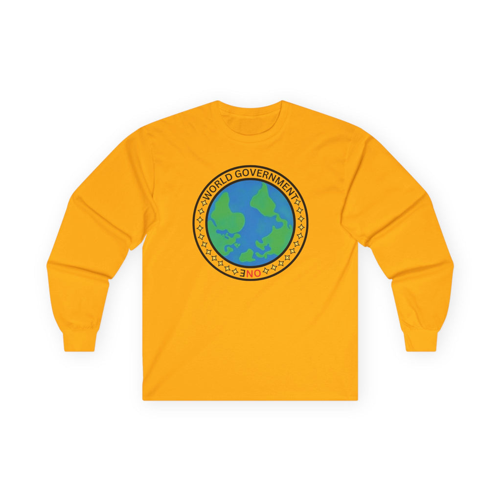 NO World Government Globe Long Sleeve Tee | Planet Earth logo