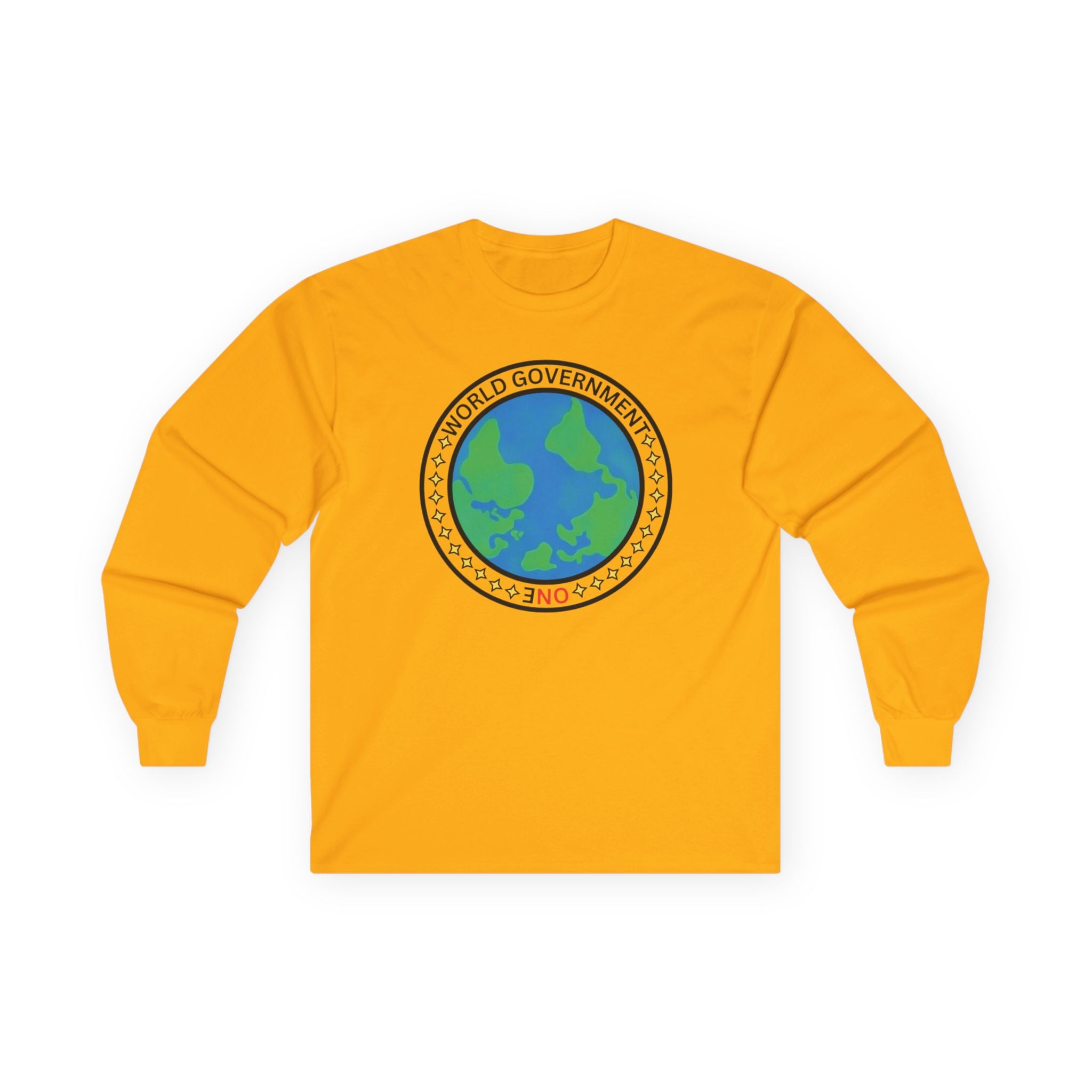 NO World Government Globe Long Sleeve Tee | Planet Earth logo