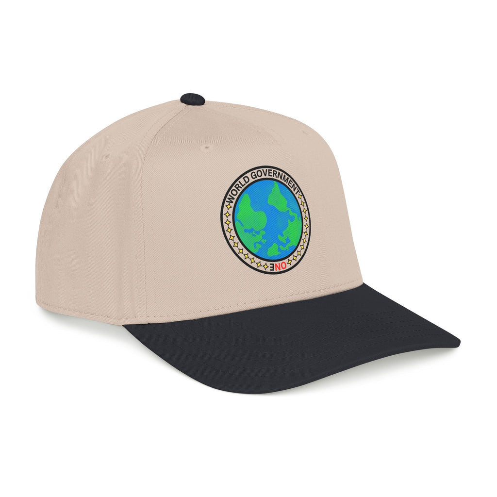 NO World Government Earth Globe Patch Baseball Cap