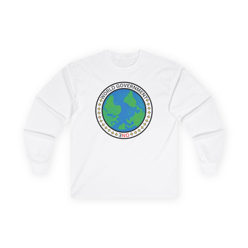 NO World Government Globe Long Sleeve Tee | Planet Earth logo