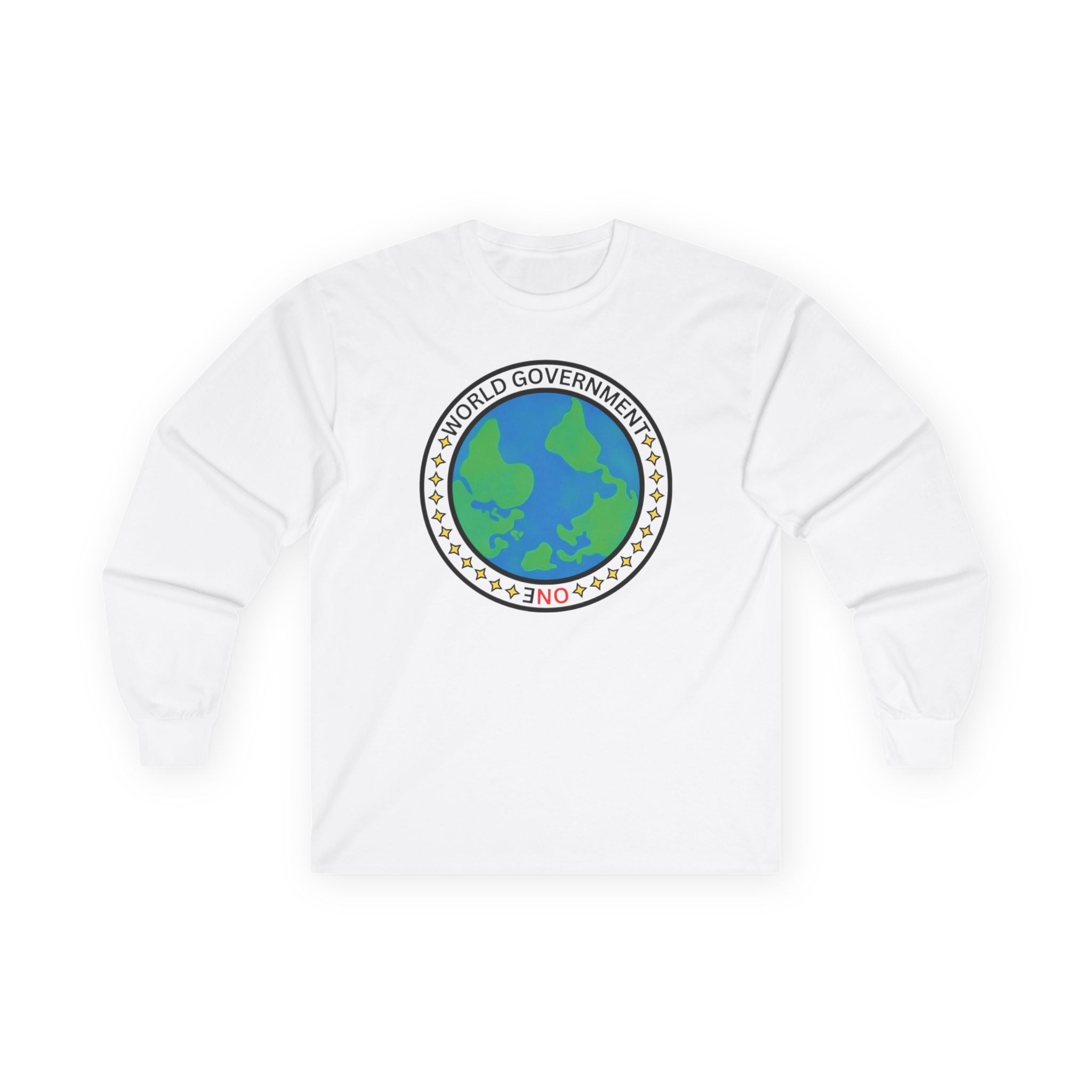 NO World Government Globe Long Sleeve Tee | Planet Earth logo