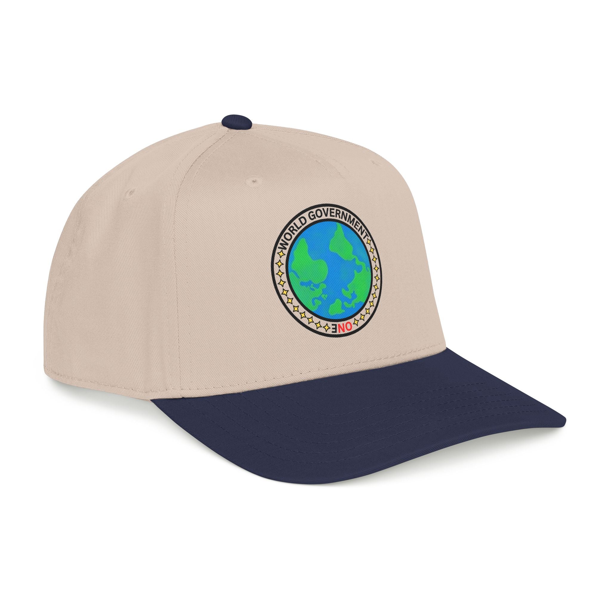 NO World Government Earth Globe Patch Baseball Cap
