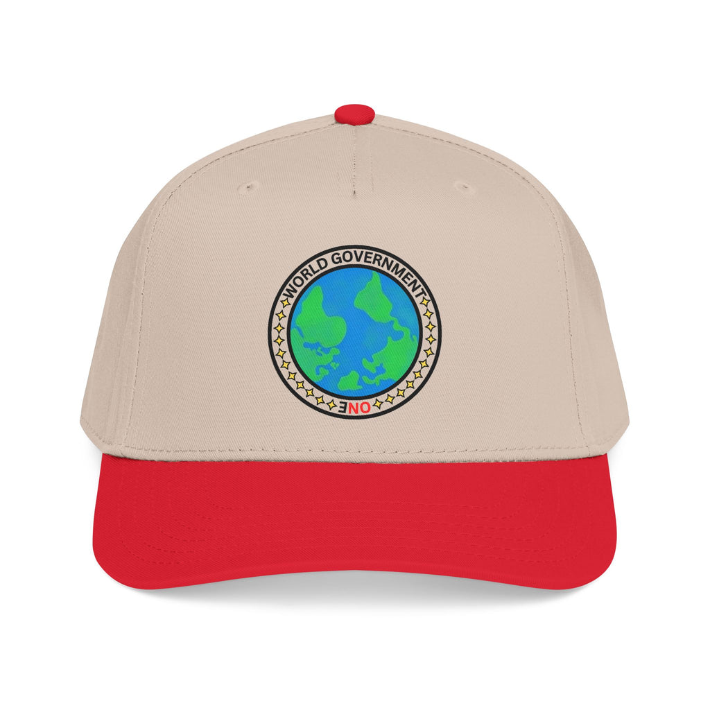 NO World Government Earth Globe Patch Baseball Cap