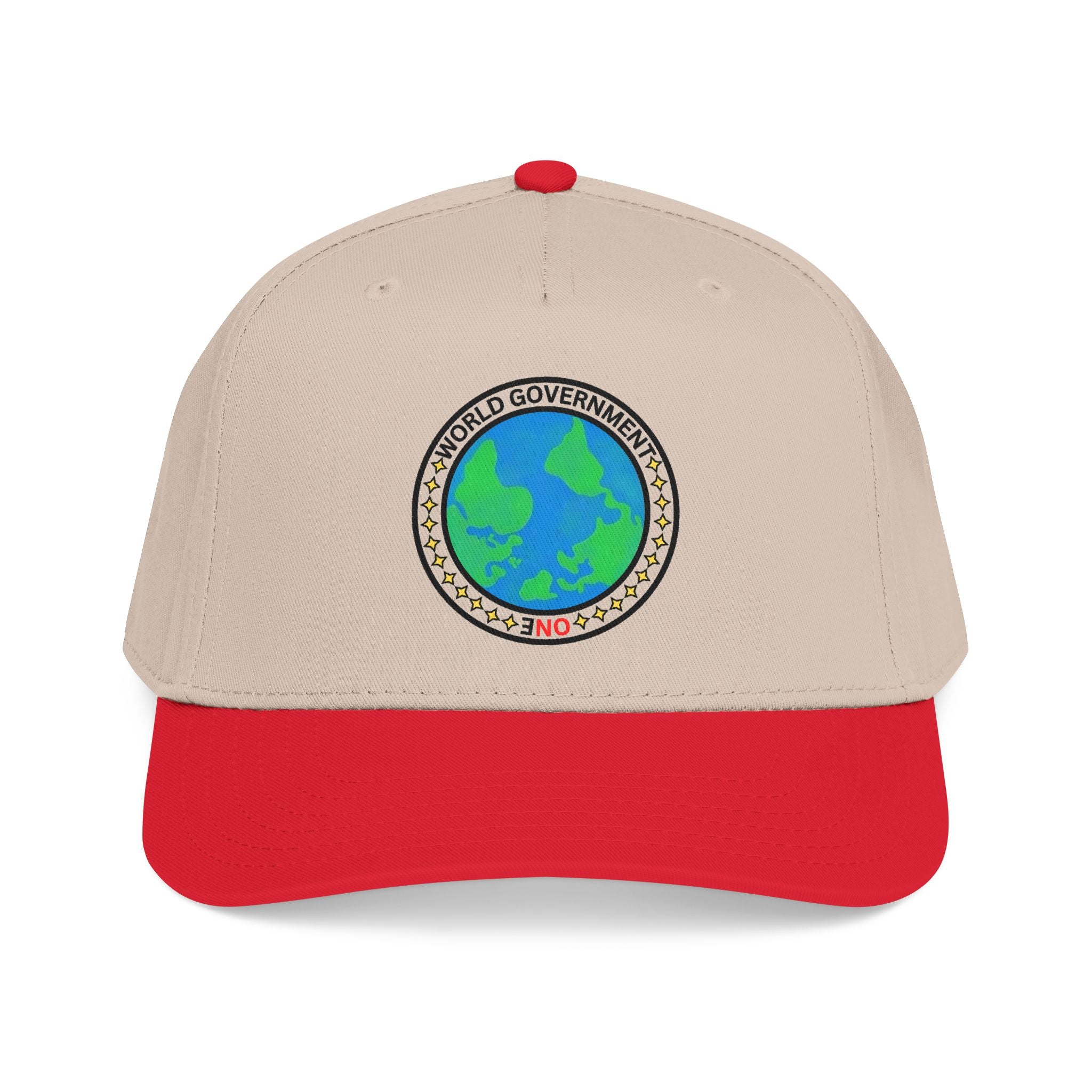 NO World Government Earth Globe Patch Baseball Cap