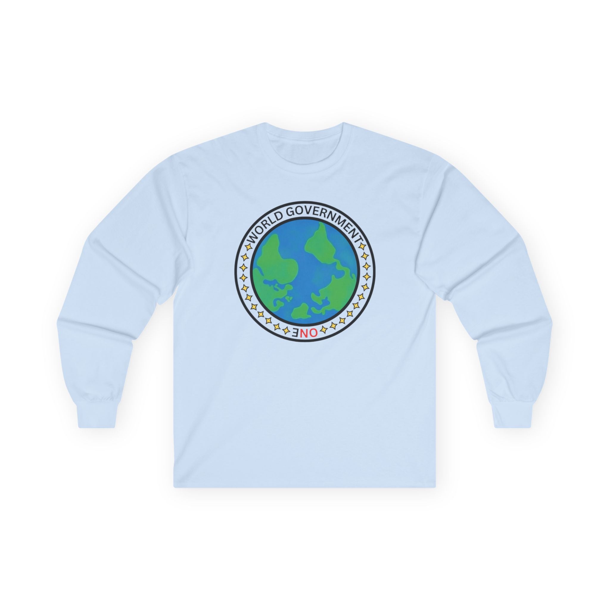 NO World Government Globe Long Sleeve Tee | Planet Earth logo