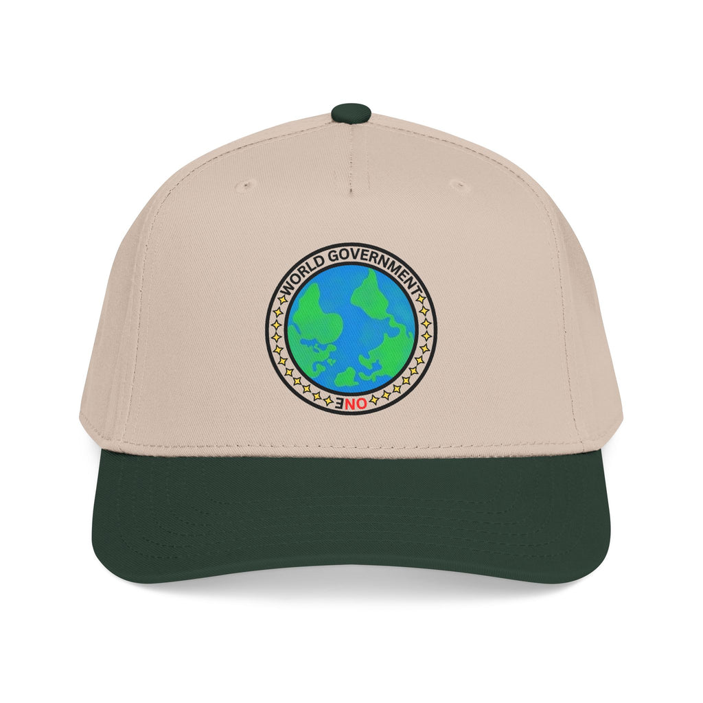 NO World Government Earth Globe Patch Baseball Cap