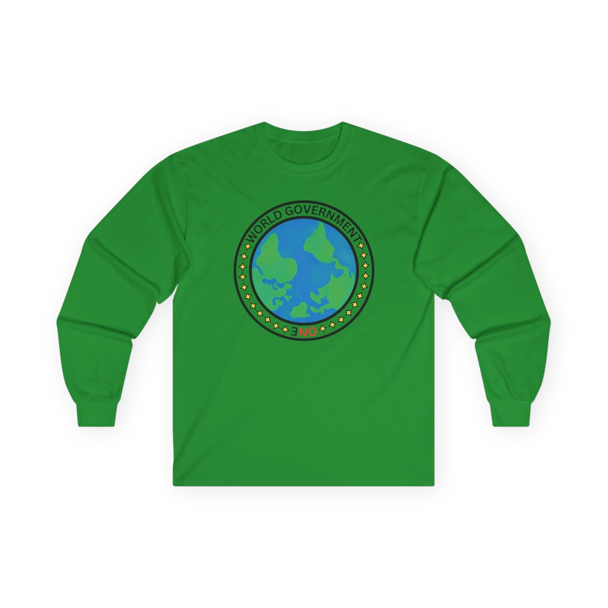 NO World Government Globe Long Sleeve Tee | Planet Earth logo
