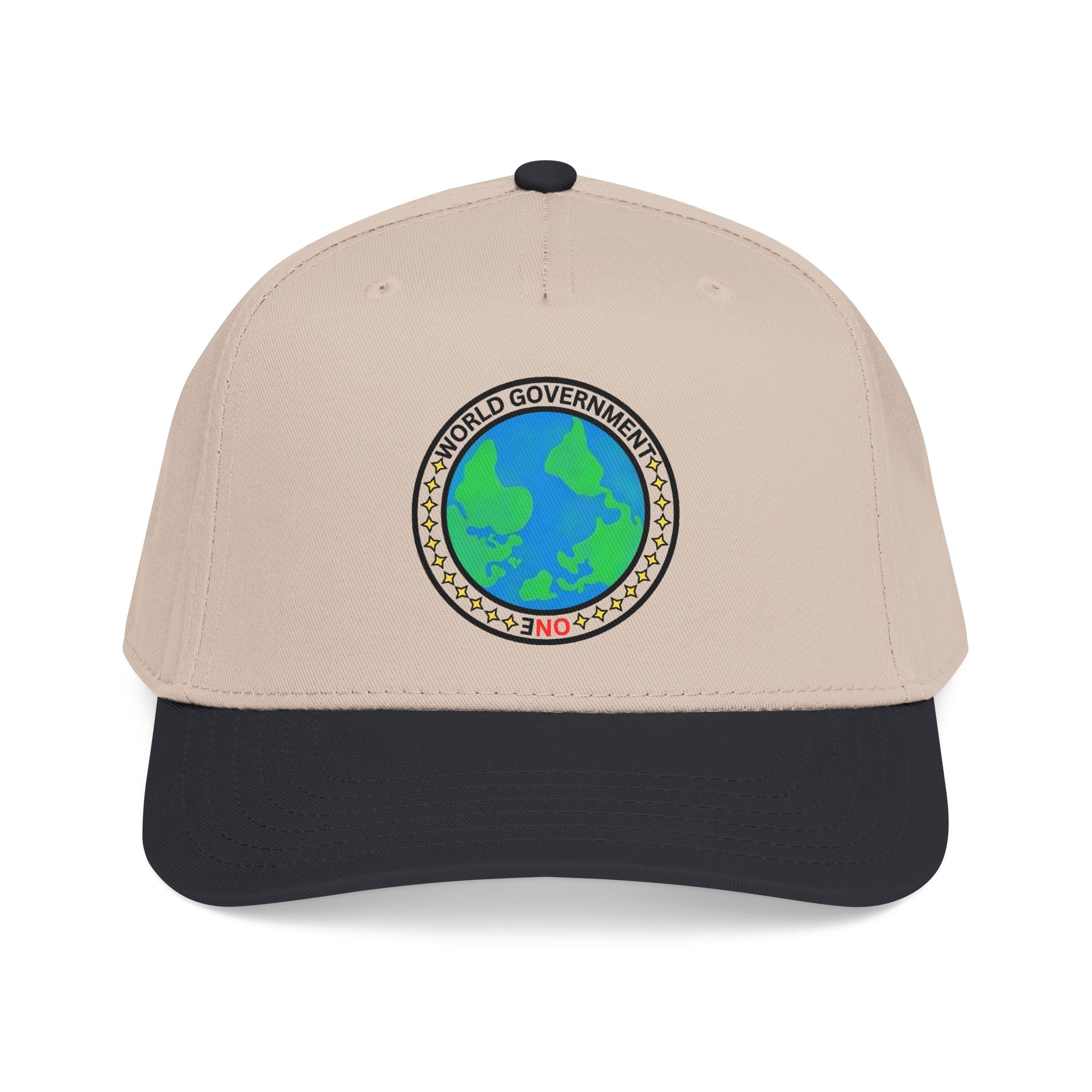 NO World Government Earth Globe Patch Baseball Cap
