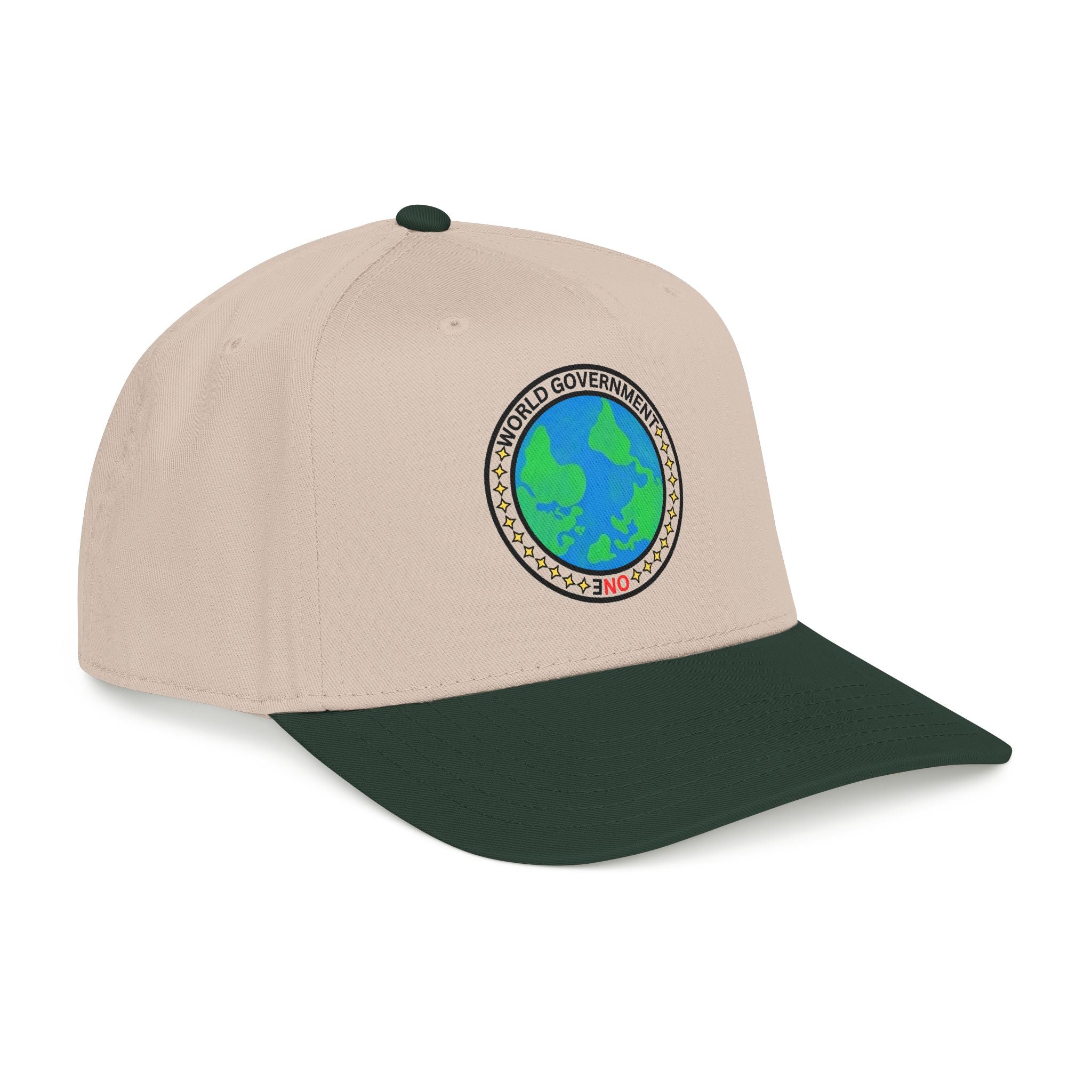 NO World Government Earth Globe Patch Baseball Cap