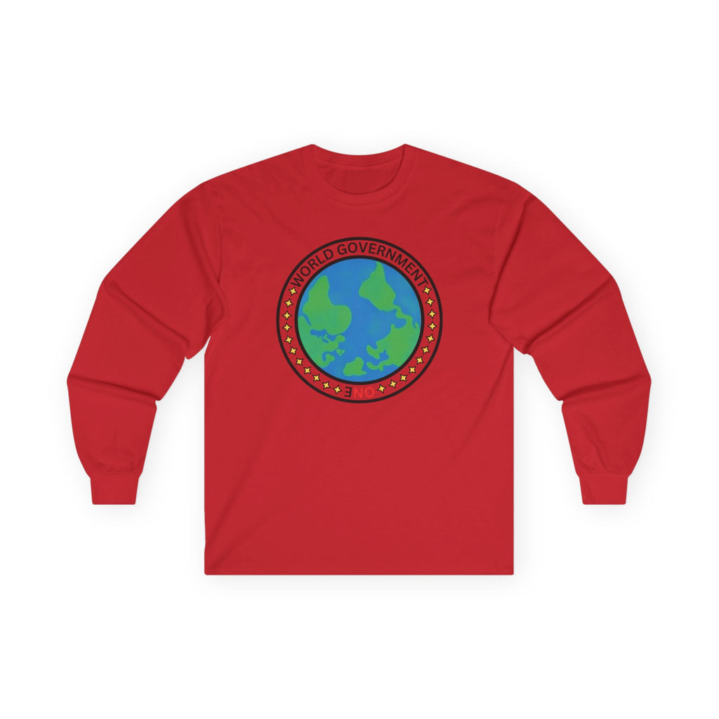 NO World Government Globe Long Sleeve Tee | Planet Earth logo