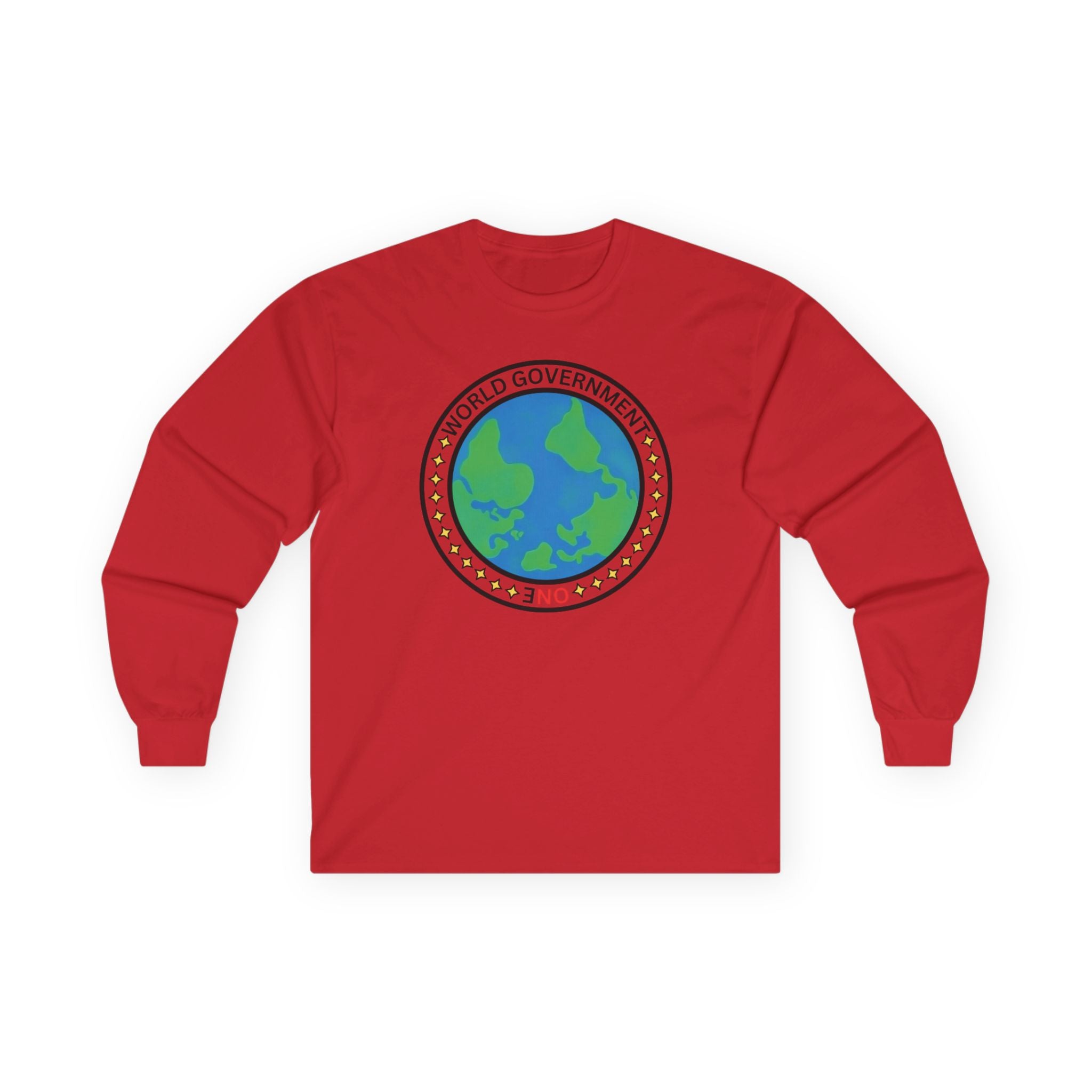 NO World Government Globe Long Sleeve Tee | Planet Earth logo