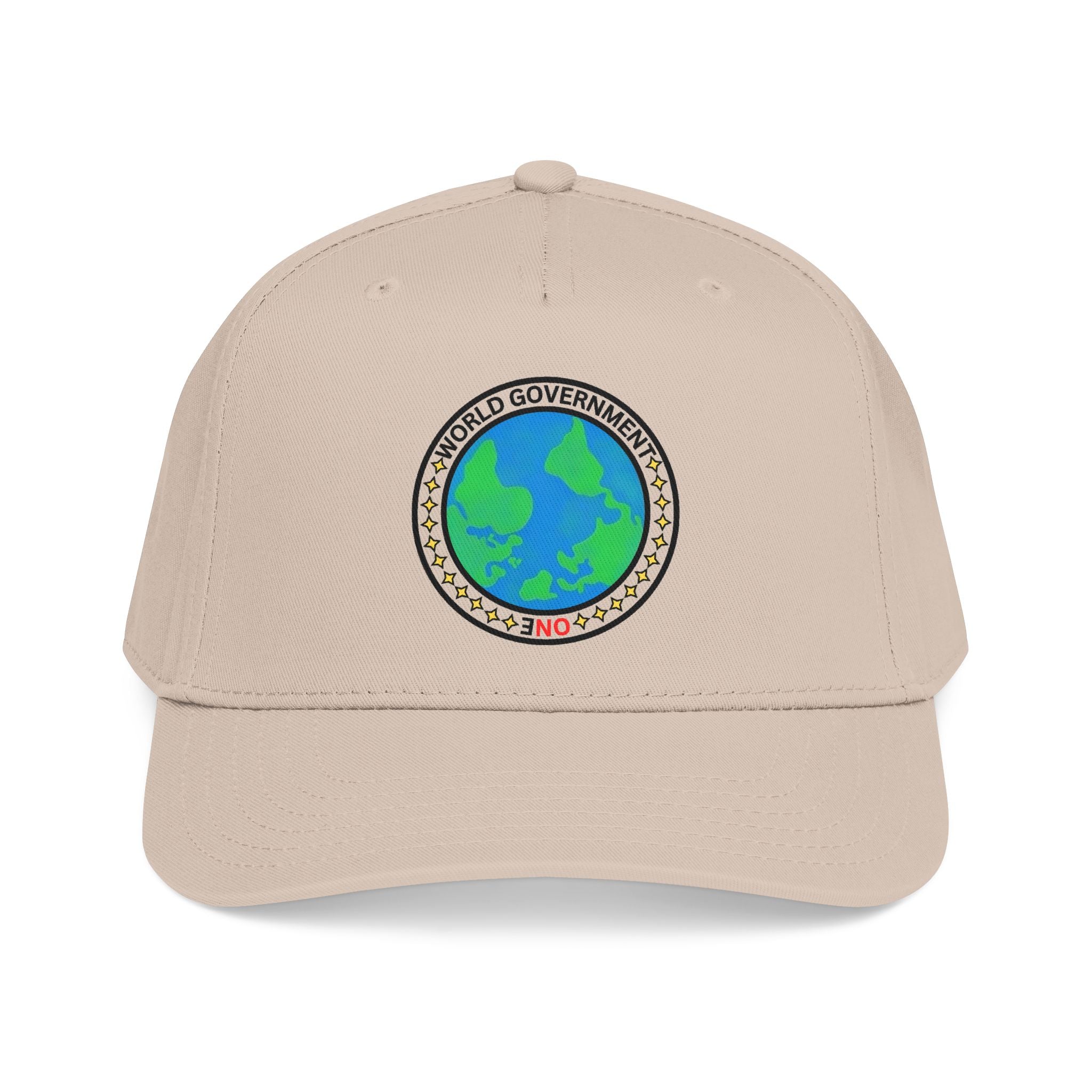 NO World Government Earth Globe Patch Baseball Cap