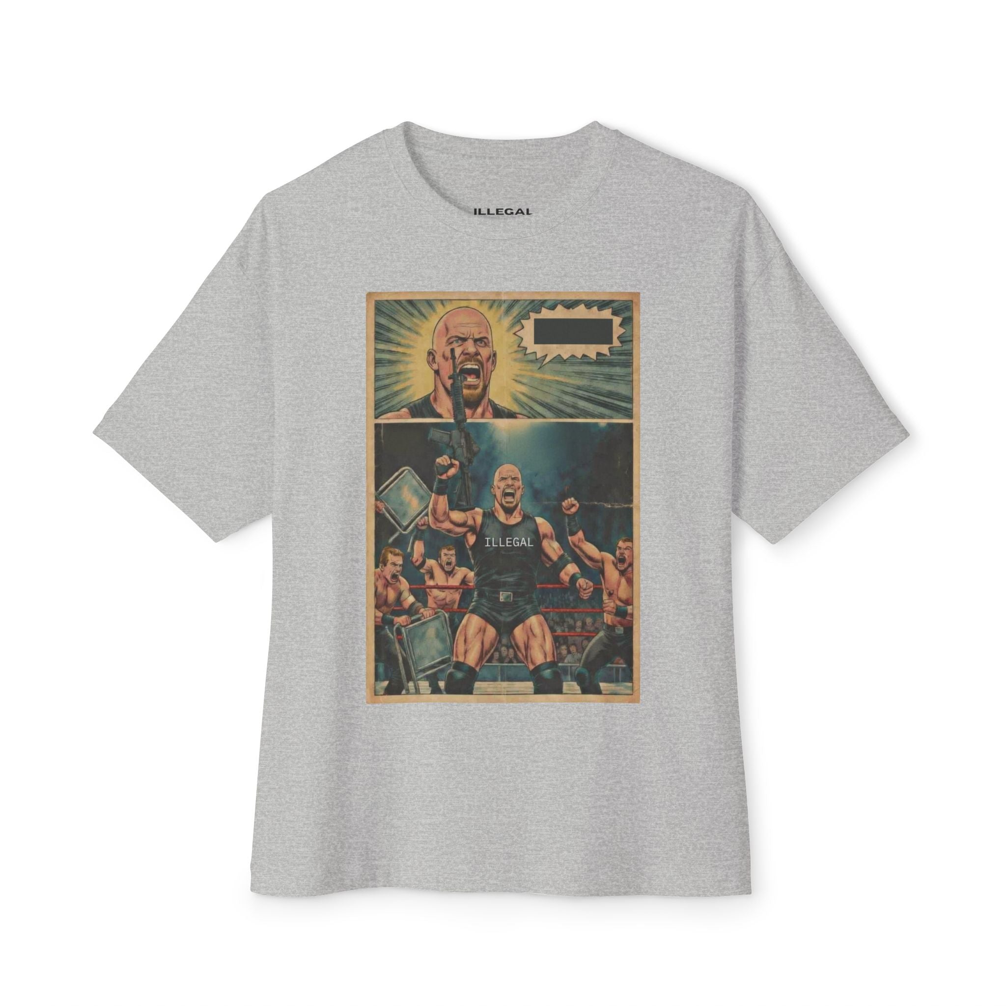 ILLEGAL Wrestler Comic Panel Tee | Graphic Wrestling Shirt