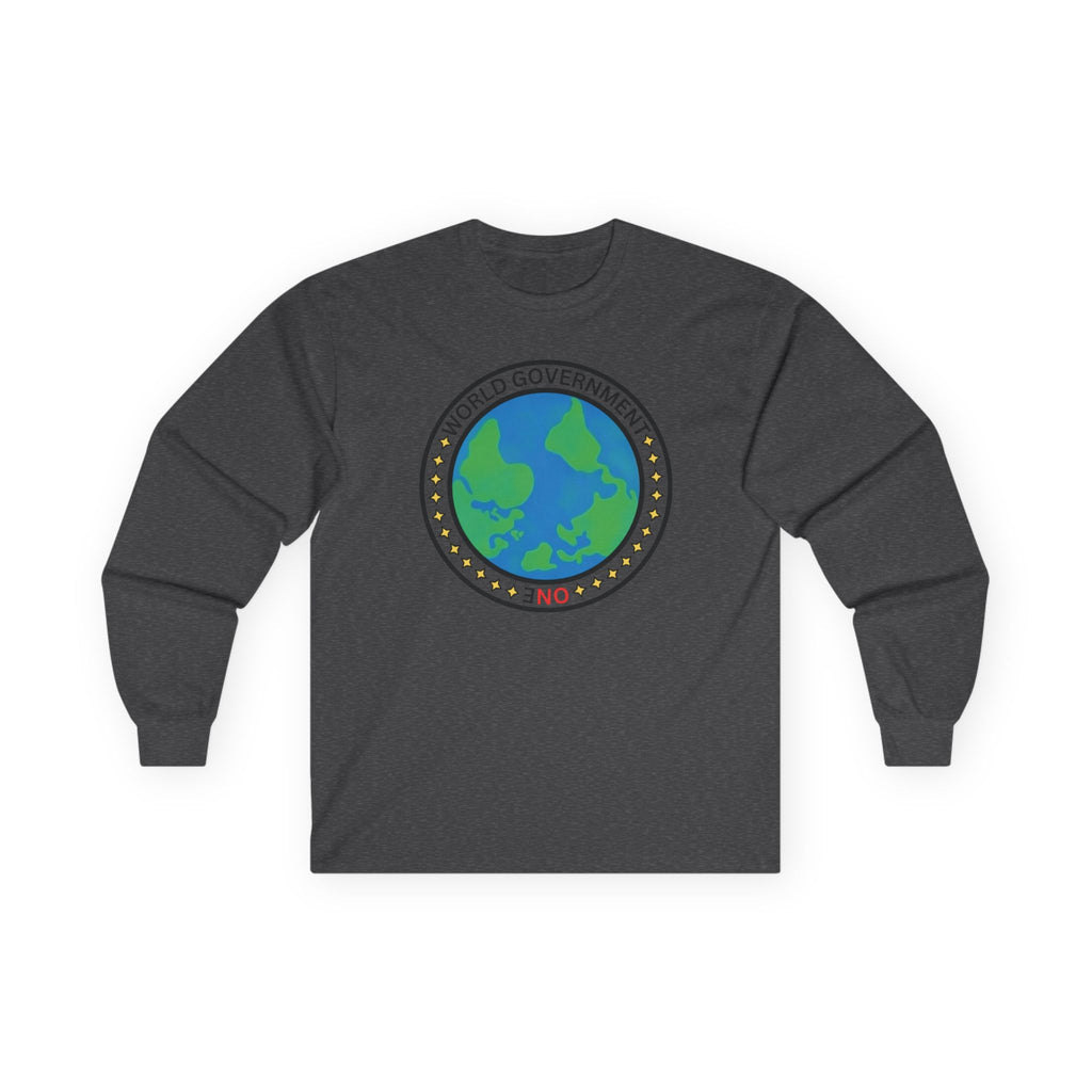 NO World Government Globe Long Sleeve Tee | Planet Earth logo