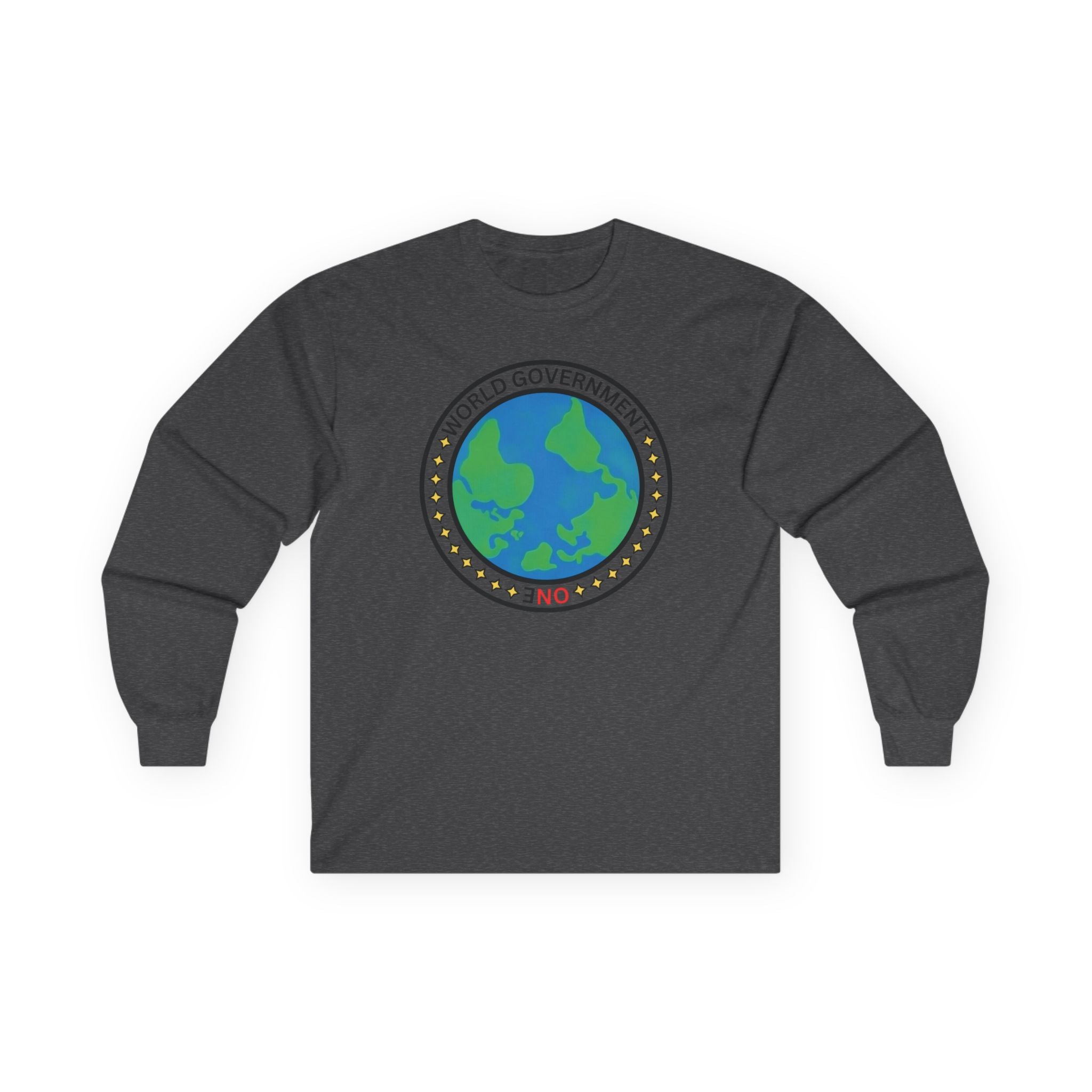 NO World Government Globe Long Sleeve Tee | Planet Earth logo