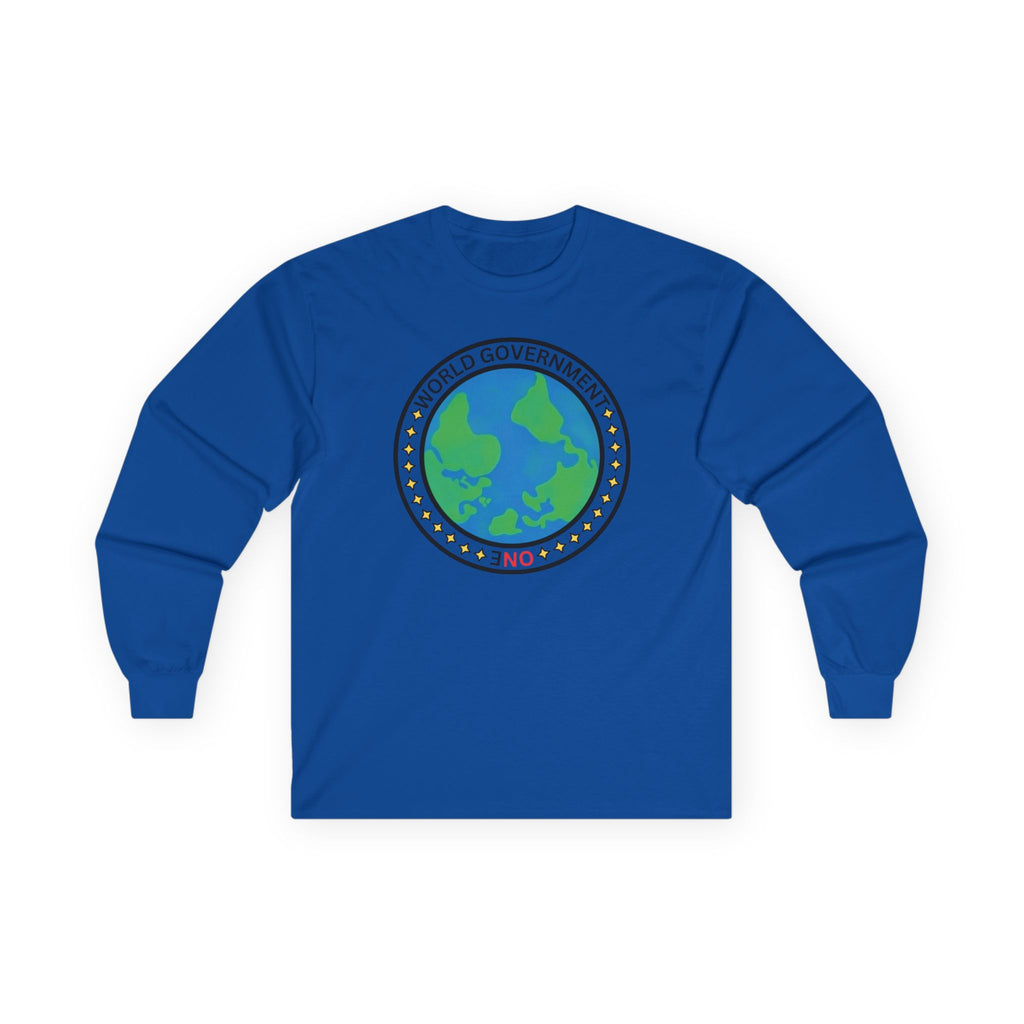 NO World Government Globe Long Sleeve Tee | Planet Earth logo