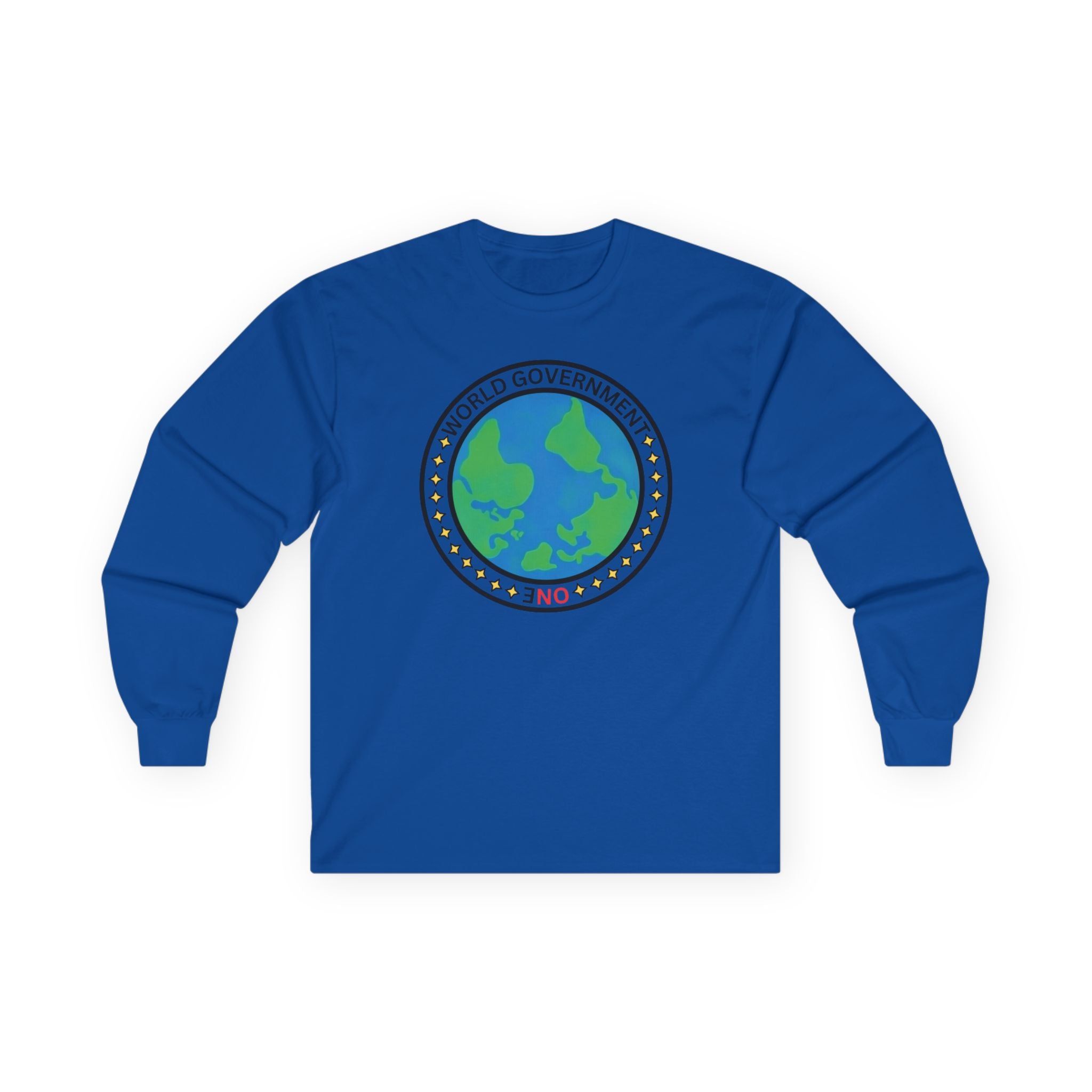 NO World Government Globe Long Sleeve Tee | Planet Earth logo