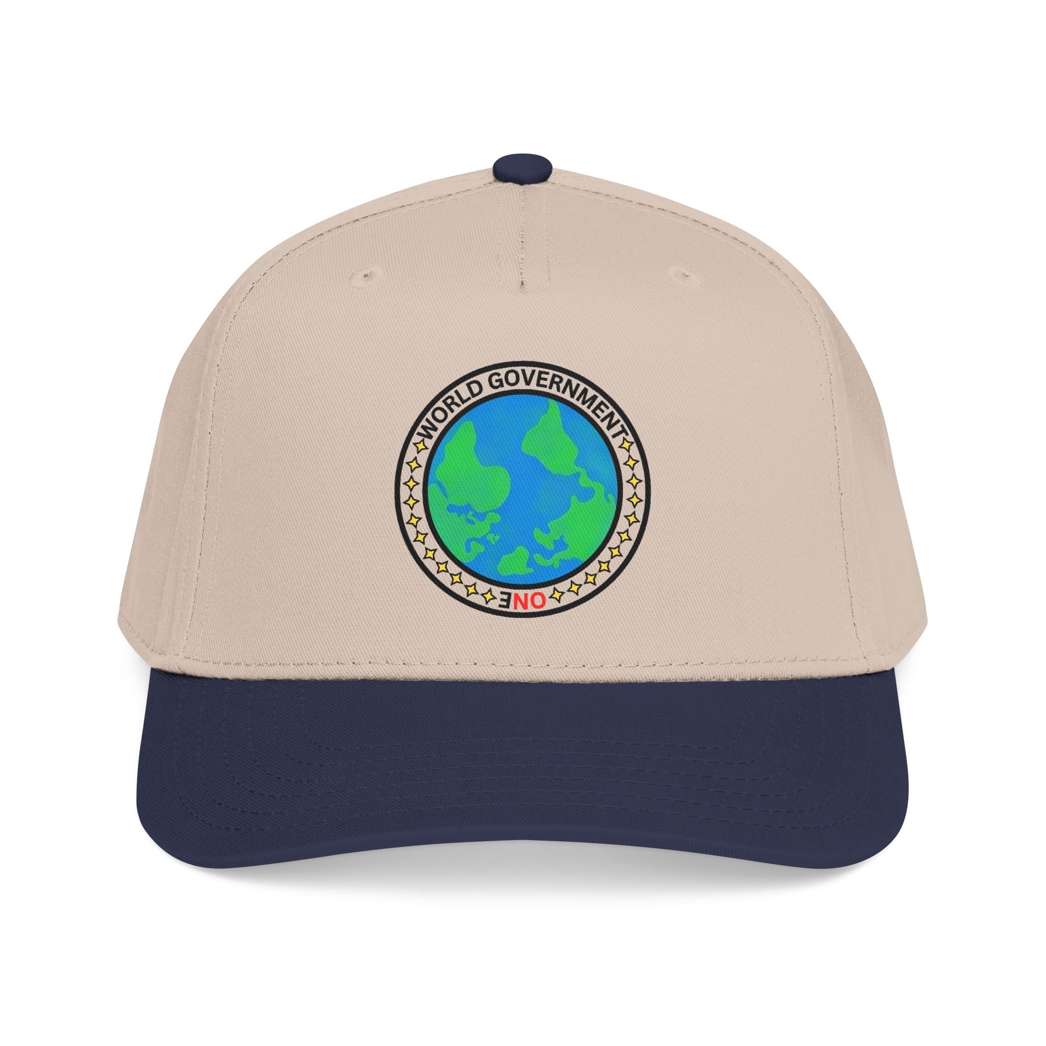 NO World Government Earth Globe Patch Baseball Cap