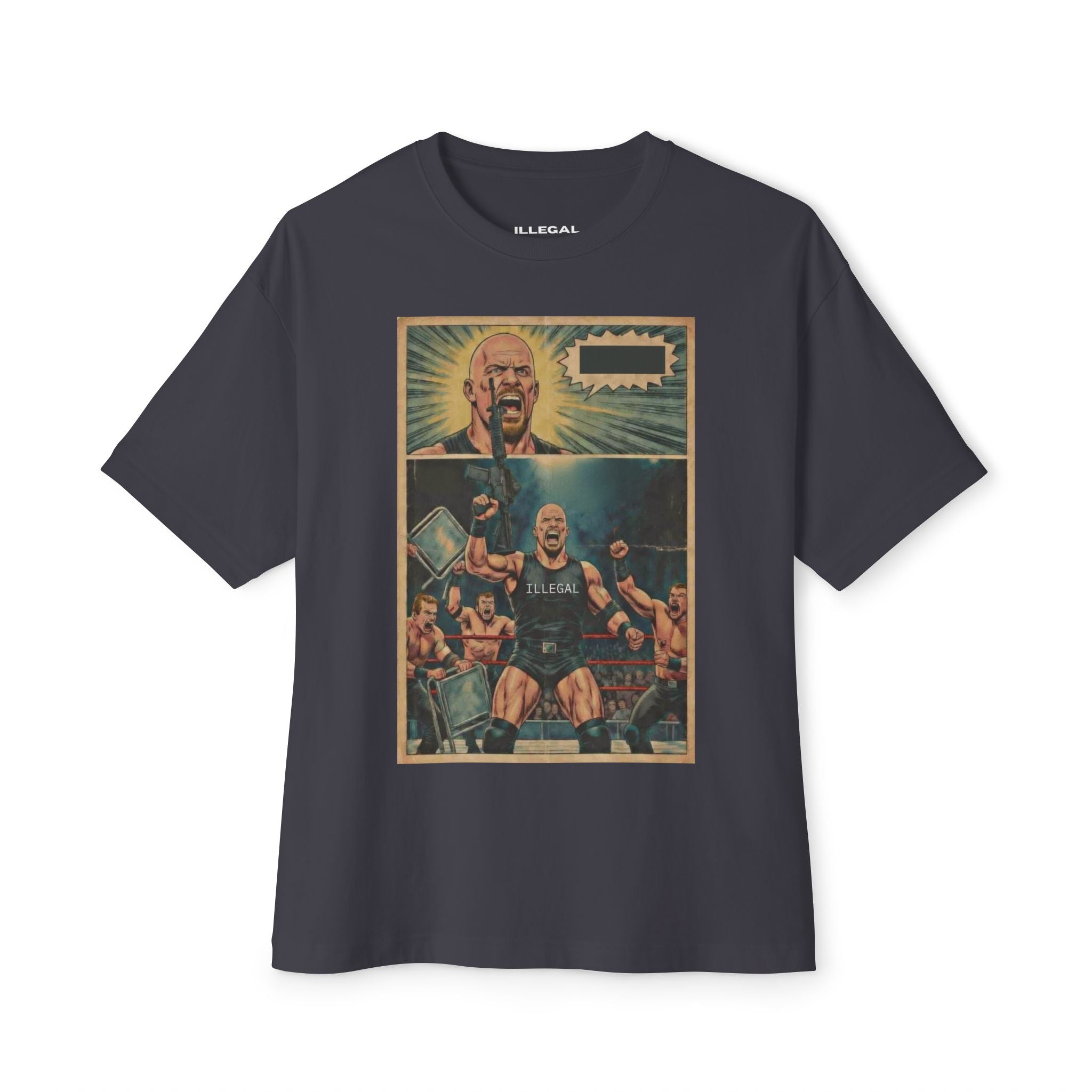 ILLEGAL Wrestler Comic Panel Tee | Graphic Wrestling Shirt