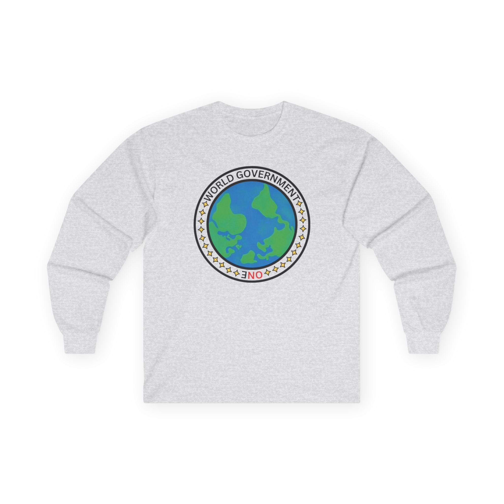 NO World Government Globe Long Sleeve Tee | Planet Earth logo