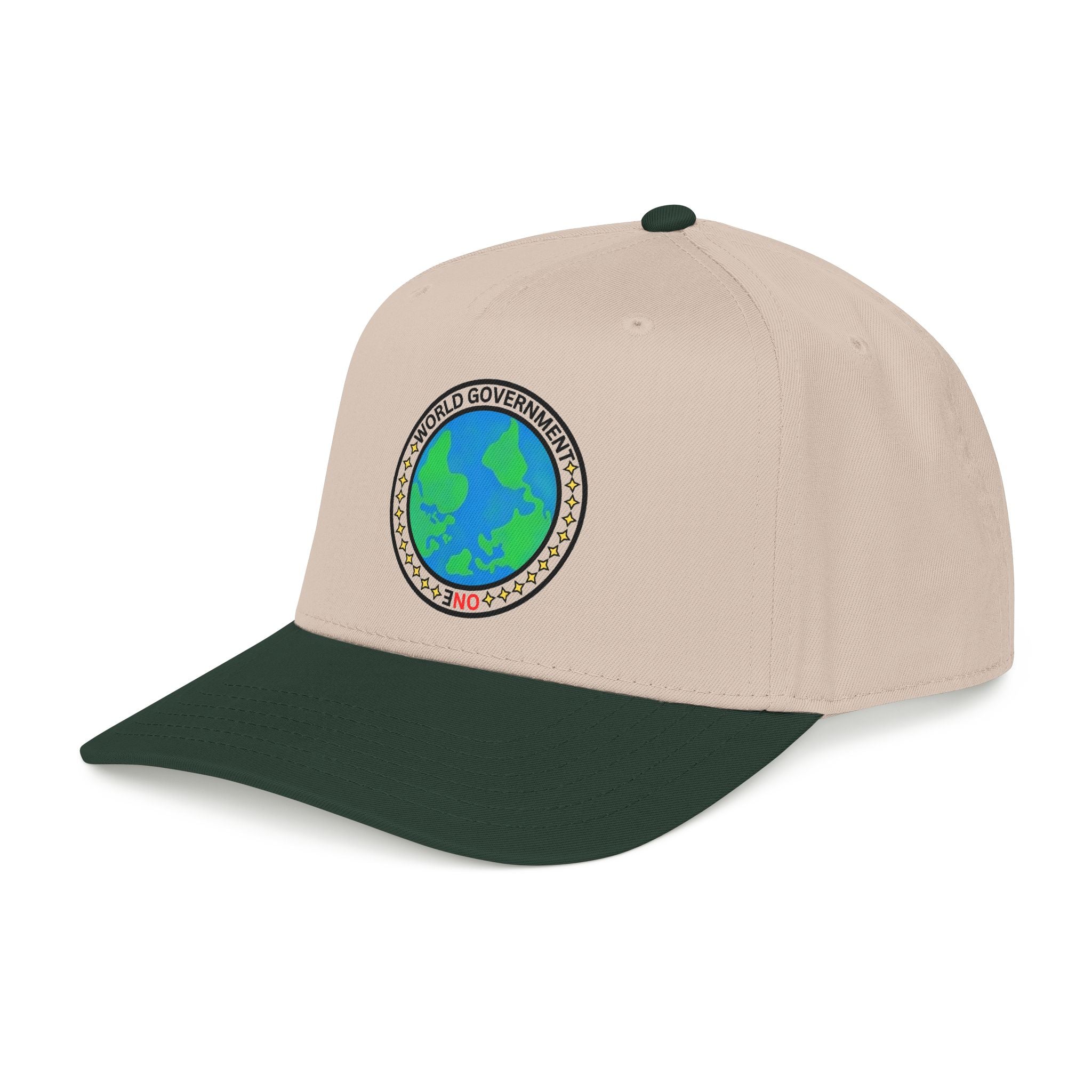NO World Government Earth Globe Patch Baseball Cap