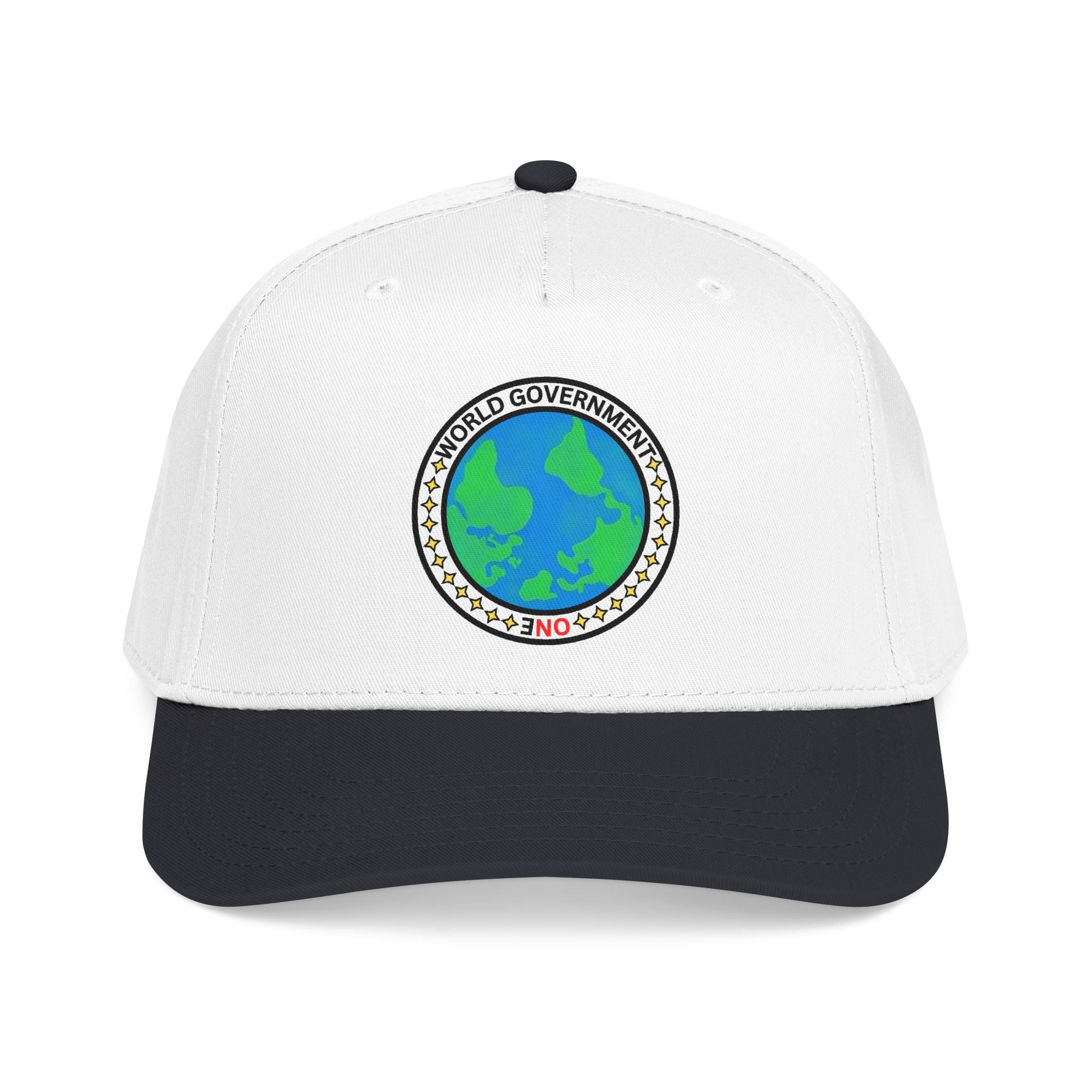 NO World Government Earth Globe Patch Baseball Cap